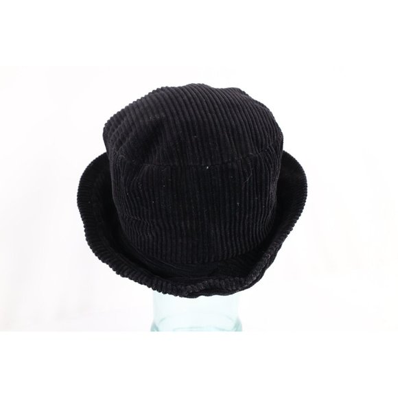 Vintage 90s Streetwear Faded Butterfly Corduroy Bucket Hat Cap Black Womens S/M main image 4